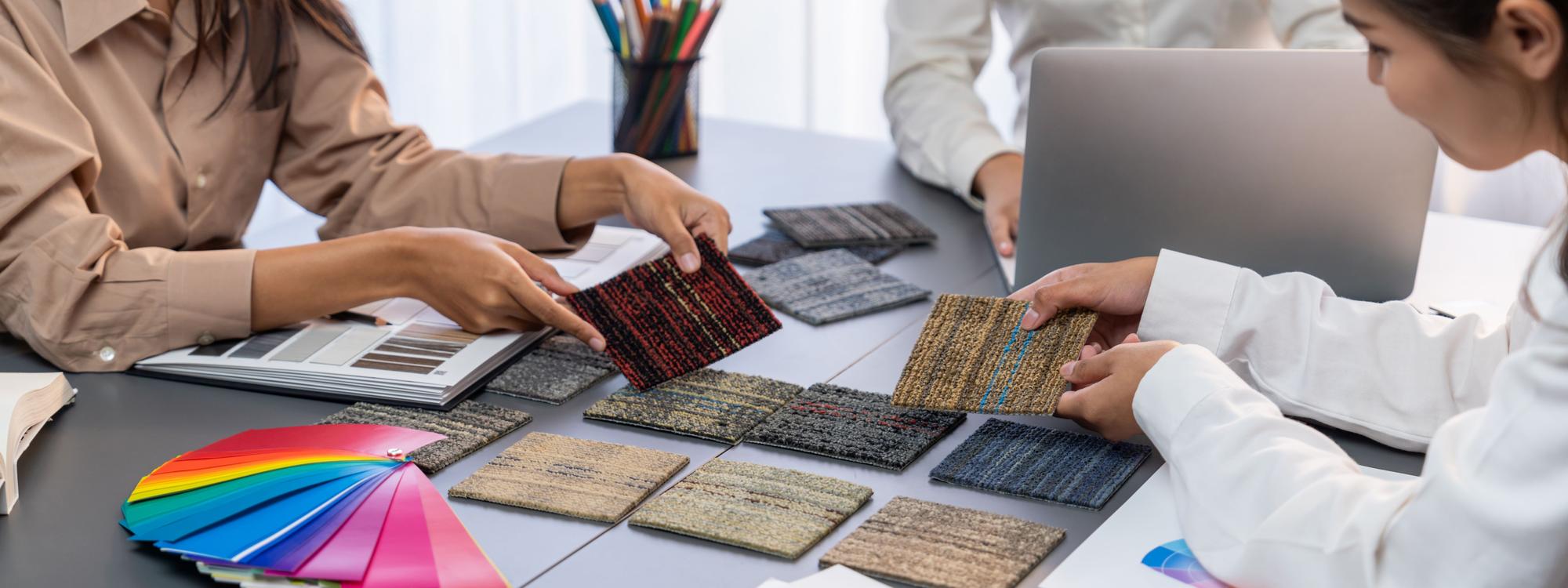 Sample pricing swatches and labels